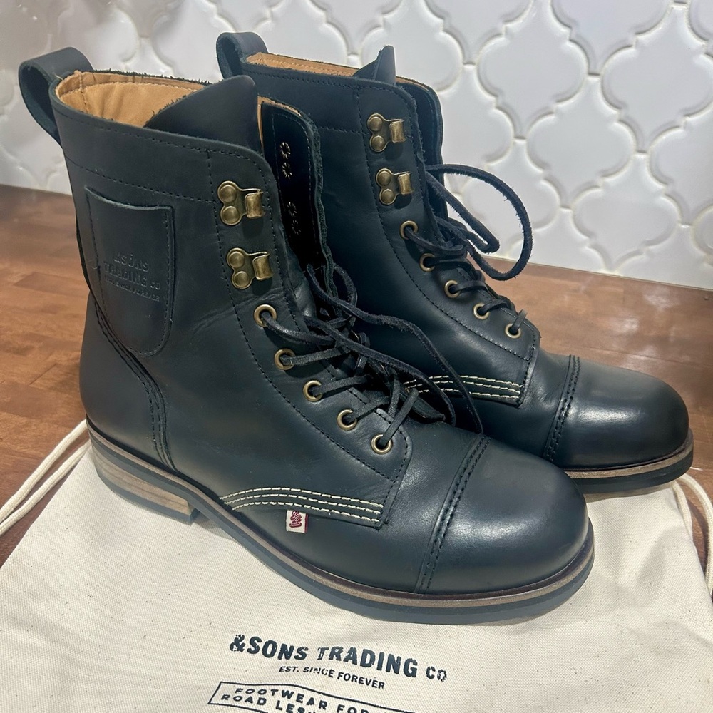 &Sons, And Sons, black boot men sz 9